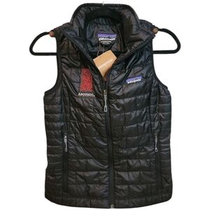 Patagonia Women’s Nano Puff Vest Black Size XS Nwt Branded Apothic Promotional